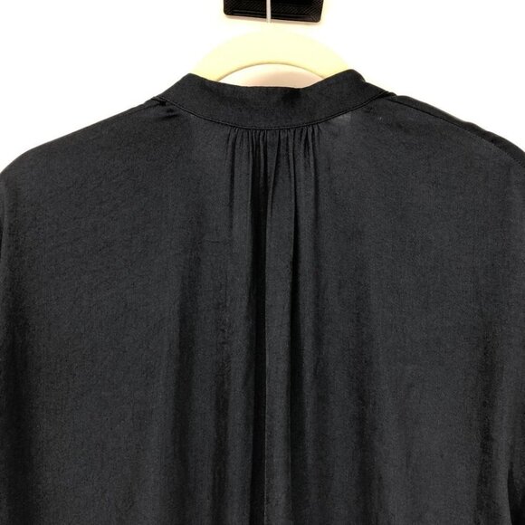 Babaton Aritzia Navy Blue Patrick Long Sleeve Notched Neck  Blouse XS - Picture 12 of 16